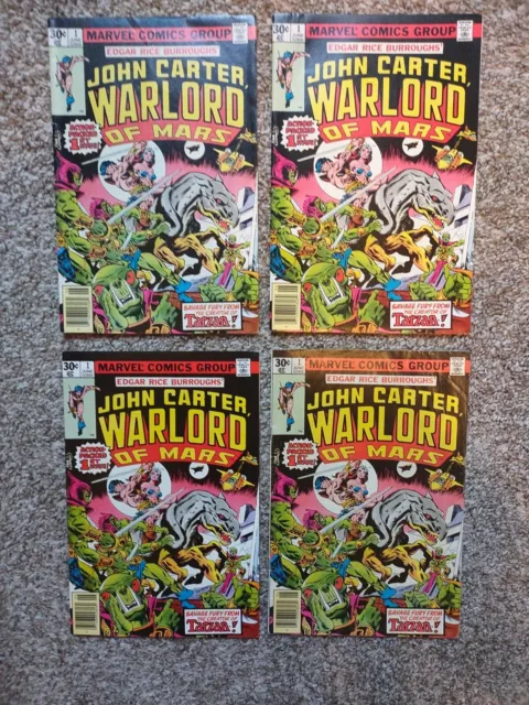 John Carter "Warlord of Mars"  Premiere issue (Lot Of 4) "Marvel Comics" 1977