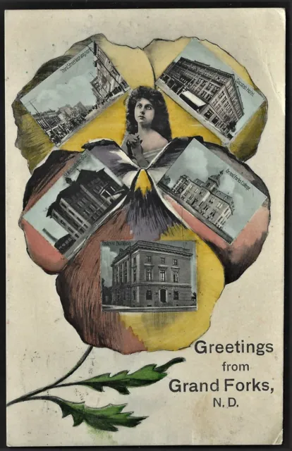"Greetings From Grand Forks" Picture Postcard