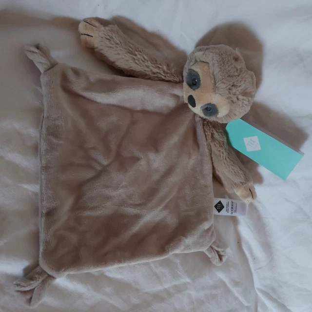Doudou Plat Losange Tex Paresseux Singe Raton Laveur Beige Marron Chiné Neuf