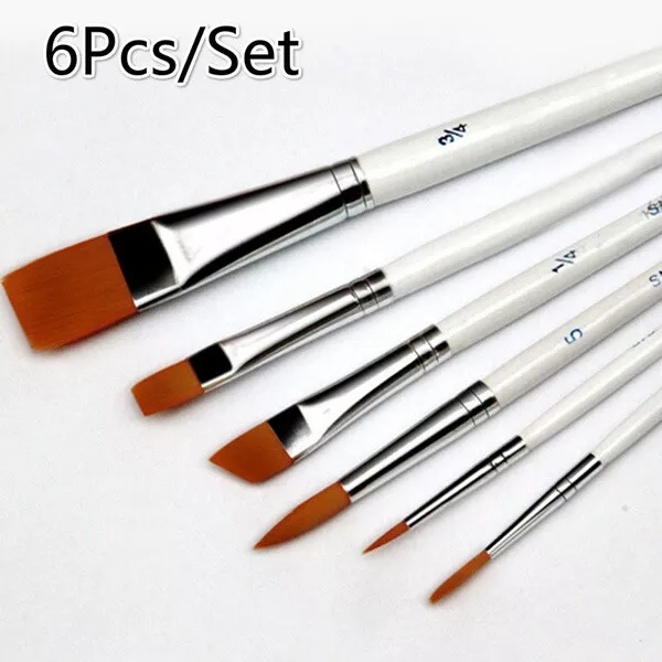 6Pz/Set di pennelli artistici per acquerelli acrilici pittura ad olio