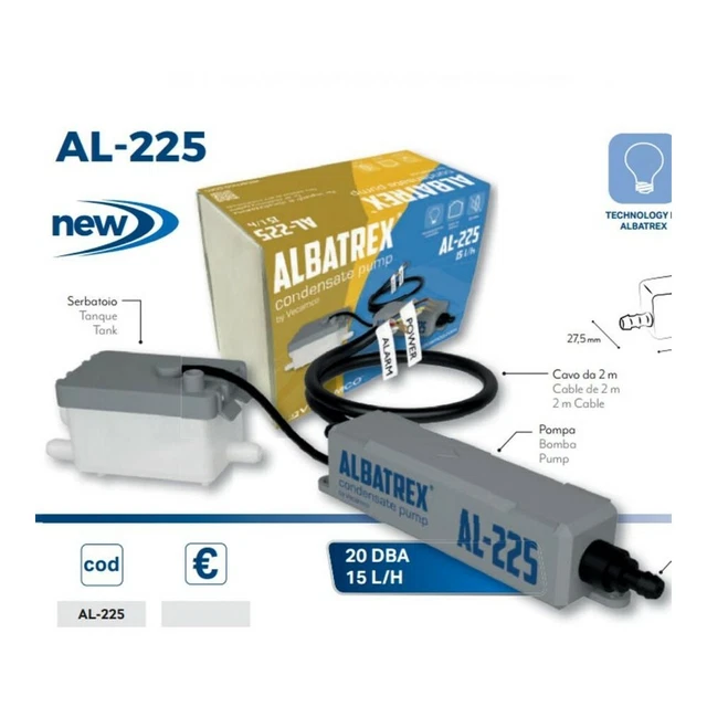 Tecnosystemi 12170045 EF15-A Mini Pompa Per Acqua Di Condensa Acida Con Attacchi Orizzontali Compresa Di Corpo Galleggiante - Foto 8