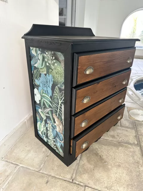 Custom Order Upcycled Chest Of Drawers Restored Wood Wallpaper Feature