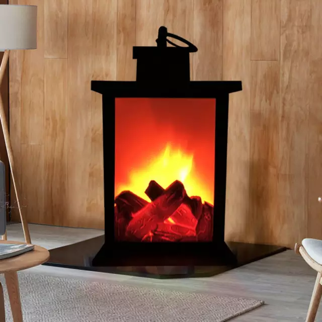Lanterne de cheminée, Lanterne de cheminée à led réaliste avec Touch S,  Lampe de table à effet de flamme LED rechargeable USB, Fireplac artificiel  à led