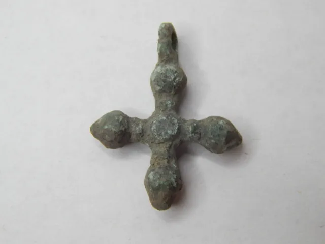 Ancient Bronze Cross Pendant 29x23 mm, Viking Age