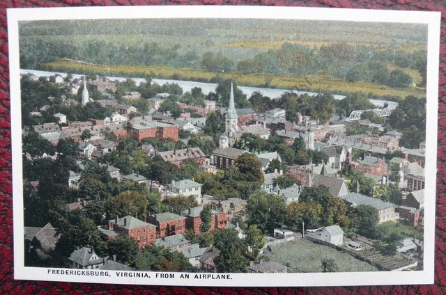 Vintage Postcard Fredericksburg Virginia From An Airplane - Aerial View