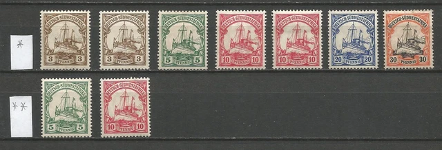 Reich Kolonien Deutsch-Südwestafrika SWA 1906 Mi 24 25 26b 27 28 MH* 25-26bMNH**