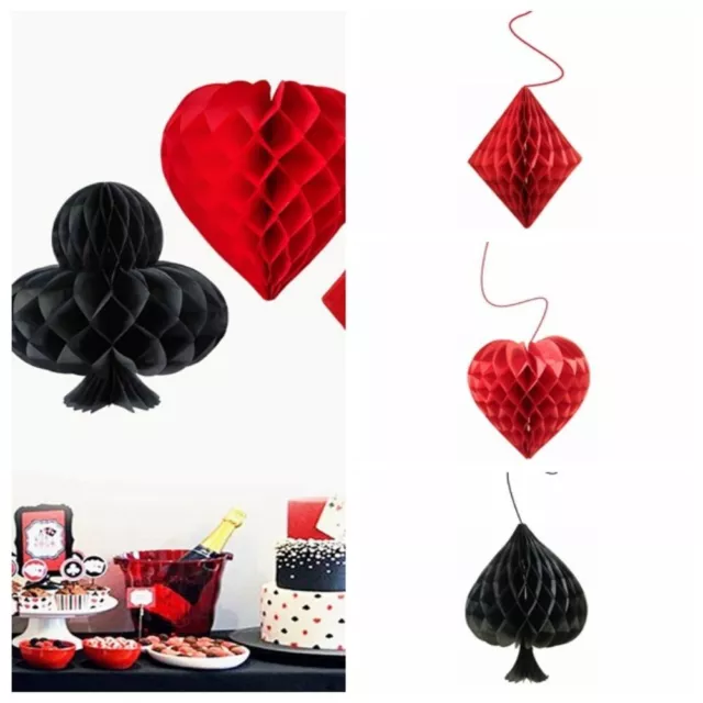 4pcs/Set Red&black Casino Themed Pendant Paper  Adult Birthday Party