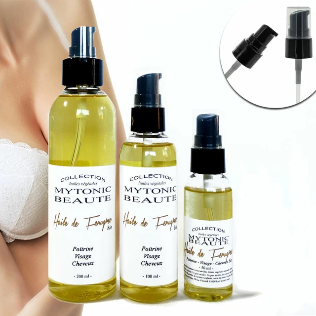 Huile De Fenugrec Bio 300ml - Pour Augmentation Volume Poitrine Et Fesses, 100% Naturelle, Garantie 9 Mois