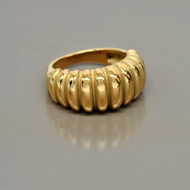 Vermeil Chunky 18K Gold Plated Titanium Ring, Croissant Ring