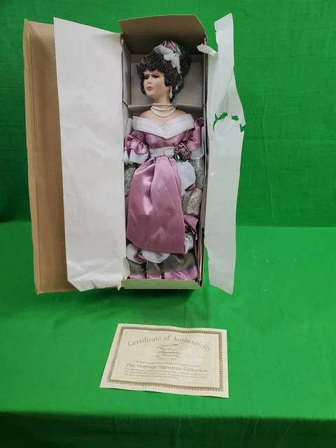 NIB Heritage Signature Collection Porcelain Doll Pearl ~ COA ~ 17 Inches 3