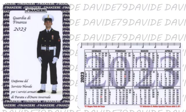 Calendario Tascabile Corpo Guardia Di Finanza 2023 - Uniforme Servizio Navale