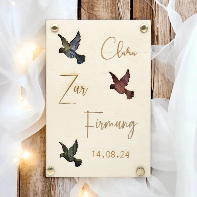 Personalisierte Firmungstasse Mit Namen & Datum – Keramikbecher Mit Tauben-Motiv, Geschenk Zur Firmung Für Mädchen & Jungen