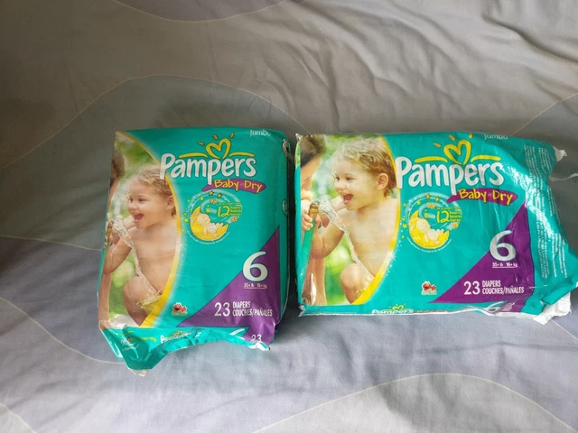 2X VINTAGE PAMPERS Baby Dry (2009) Size (1 Sealed, open) (42