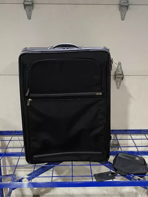 TUMI Alpha Wheeled 24" Expandable Meduim Trip Suit Case Black Luggage - 22024D4