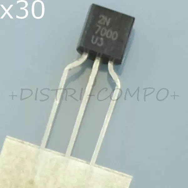 2N7000 Transistor TO-92 60V 200mA Diotec RoHS (lot de 30)