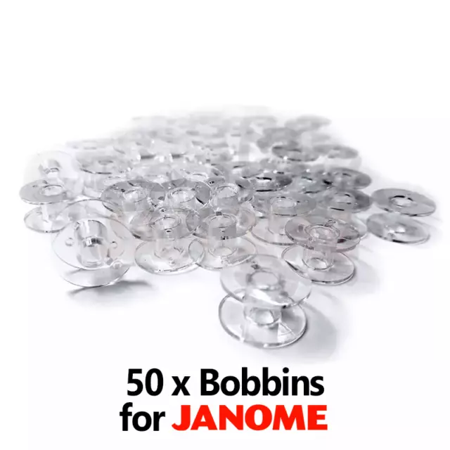 50 Plastic Sewing Bobbins for Janome & Elna Machine | Brother Singer 2518P Bulk