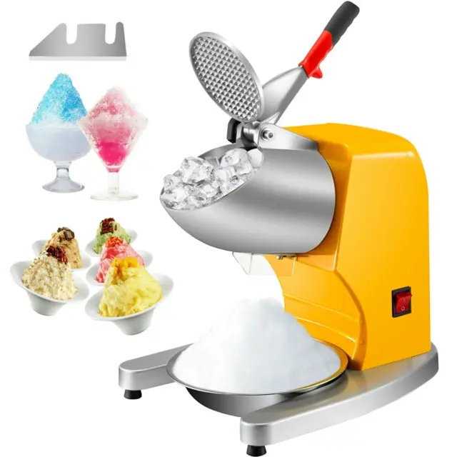 Electric Ice Shaver Crusher Snow Cone Maker Machine Dual Stainless Steel Blades