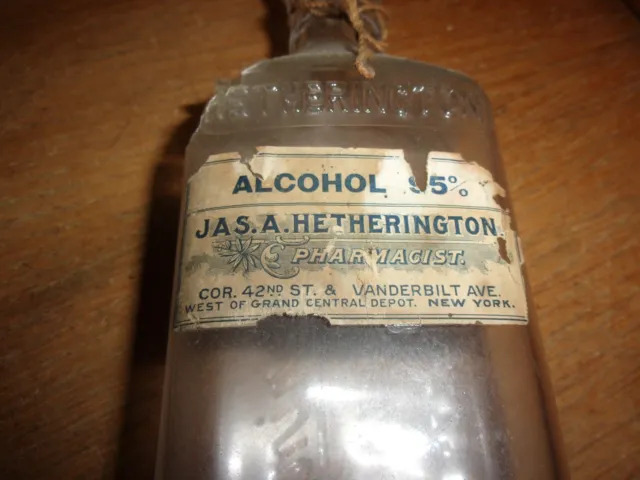 Rare Antique J A S. A. Hetherington Apothecary bottle NY