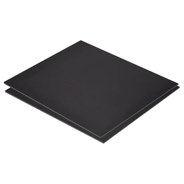 Negro ABS Plástico Hoja 10x8x0.08" para Edificio Modelo, DIY Artesanía, 2pzs