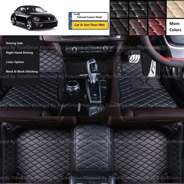 Custom Fit PU Leather Car Mats for VW Beetle 2011-2019 Hatchback Convertible