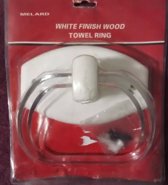 Wooden White Painted Finish Towel Ring Plastic Ring