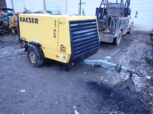 2009 Kaeser M100 375 CFM Air Compressor VIDEO! Kubota Diesel Towable