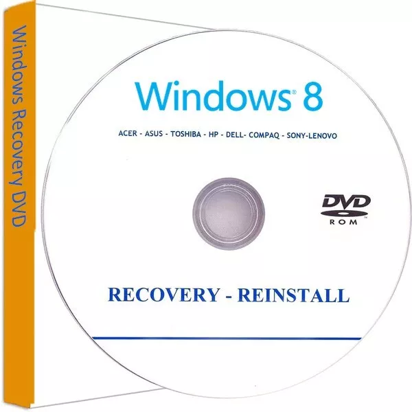 Recovery Reinstall DVD for Windows 8 Professional Repair Fix Restore