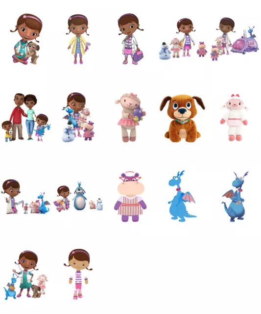Doc McStuffins characters, iron on T shirt transfer. Choose image and size