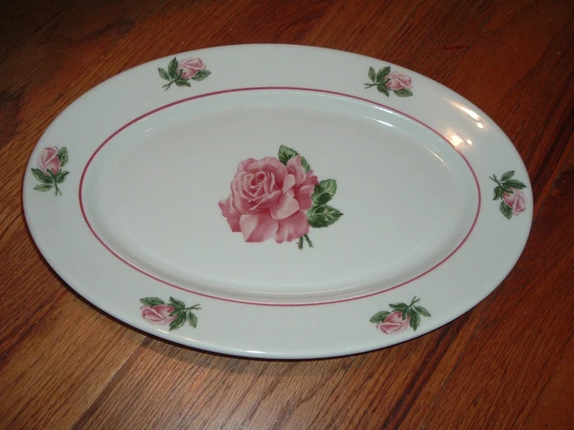 Vintage Syracuse Railroad Montrose Rose Platter Great Northern Restaurant Ware