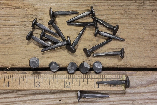 1" Rose head 20 nails square wrought iron vintage rustic Decorative historic