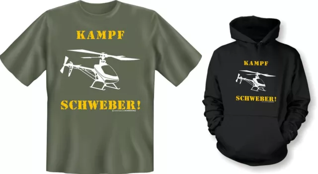 Kapuzenshirt Hoodie od. T-Shirt Kampfschweber! Heli Hubschrauber NEU