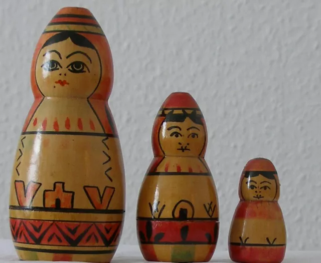 Russische Matrjoschka, alte Matrioschka, Matroschka! Babuschka! 3 Holz-Puppen!!!