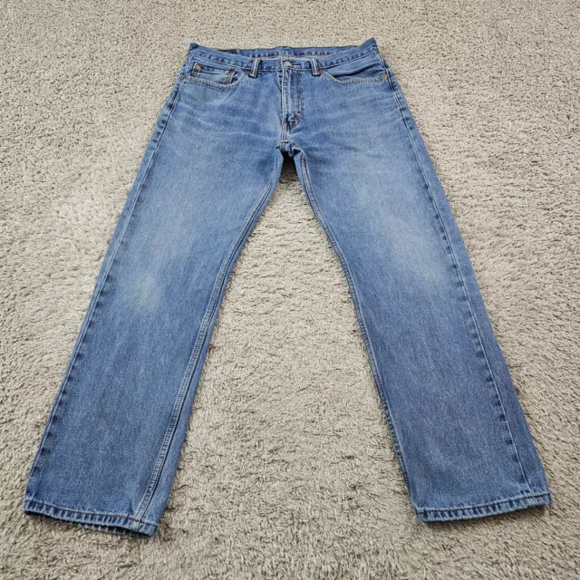 Levis 505 Jeans Mens 35 Straight Leg Regular Fit Medium Wash Denim Work 34x30