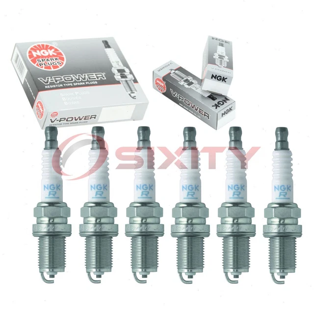 6 pcs NGK V-Power Spark Plugs for 1995-2002 Volkswagen Golf 2.8L V6 - Engine oi