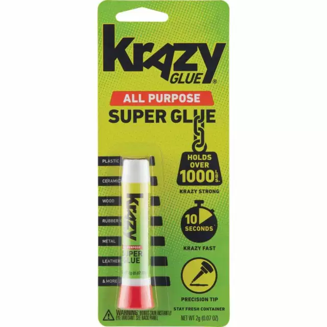 5 Pack Krazy Glue Instant Strong Super Glue Crazy Fast Tube All Purpose Repair