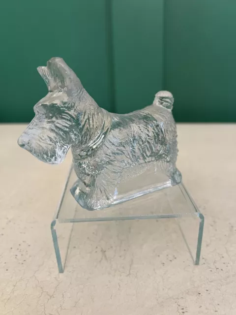 RARE Clear Glass Schnauzer Dog Figurine