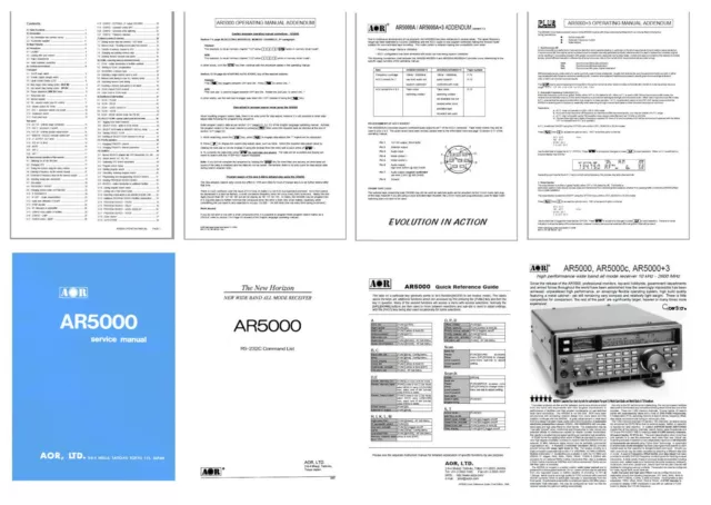 Aor Ar5000 +3 Receiver - Operating + Service Manuals + Brochure