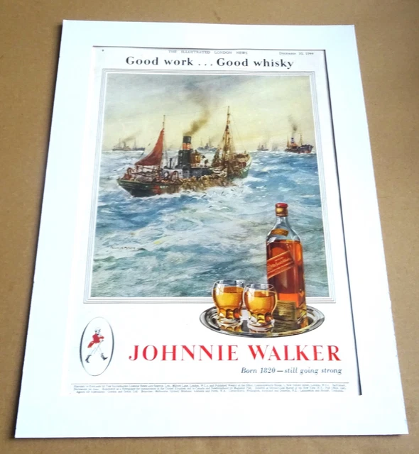 ORIGINAL VINTAGE JOHNNIE Walker Whisky Large Full Page Magazine Advert