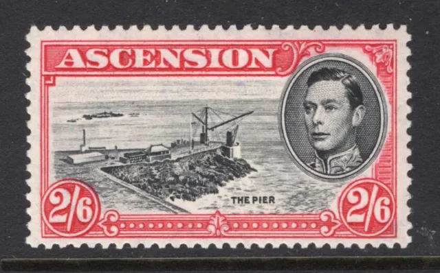 M22778 Ascension 1944 SG45c KGVI: 2/6d black & deep carmine perf 13 LMM