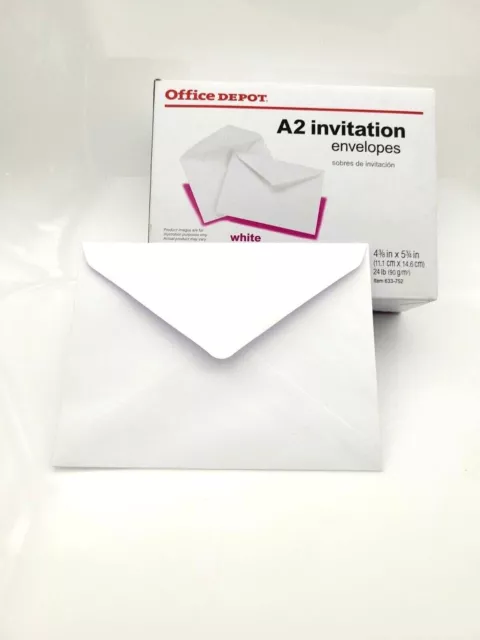 Office Depot A2 Invitation Envelopes 5 3/8" x 5 3/4" 24 lb