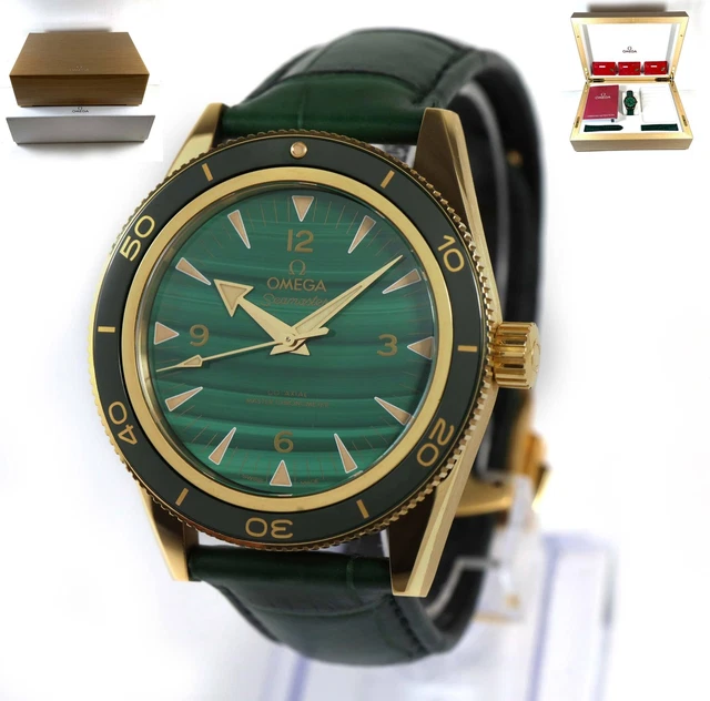 Omega Seamaster 300 234.63.41.21.99.001 41MM Oro Giallo Malachite Quadrante Pape