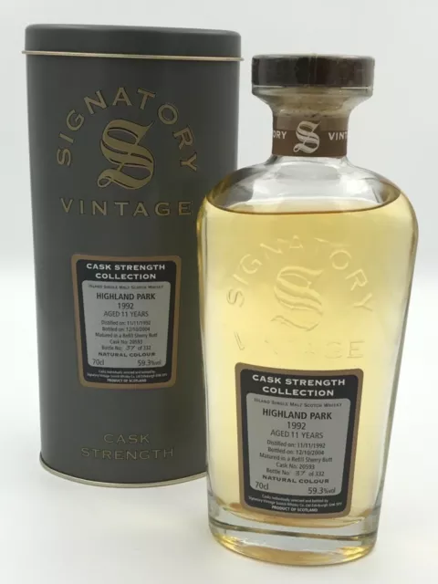 Highland Park 1992 Signatory Vintage Cask Strength 11 Years Old 59.3% In 2004