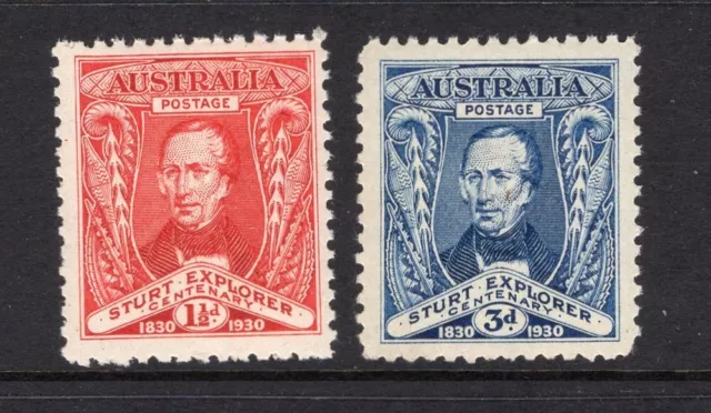 Australia Predecimal 1930 Charles Sturt Set Very Fine Mnh..................2/8