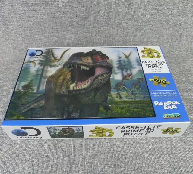 Discovery Prime Tyrannosaurus Rex 3D Jigsaw Puzzle 500 Pc. New 18 X 24 Inches