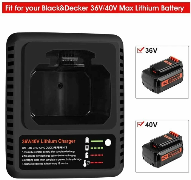 40V Lithium Battery or Charger for Black and Decker 40 Volt Max LBX2040 LBXR36