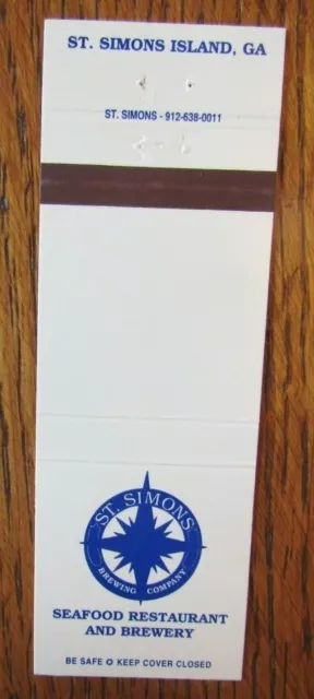 St. Simons Brewery Brew Pub Matchbook Matchcover (St. Simons Island, Georgia) E1 2