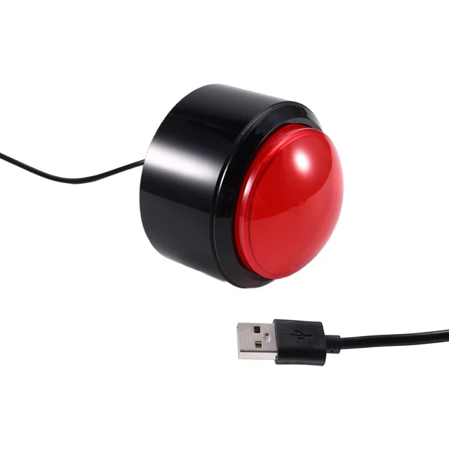 Bouton De Tirage Au Sort 100 Mm – Bouton USB Géant – Buzzer Pour Jeux Informatiques, Concours, Loteries – Plastique