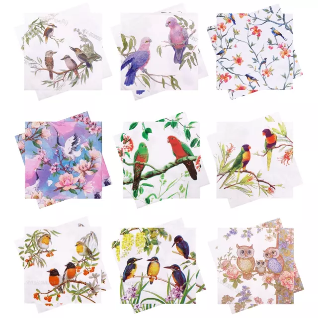 20x Paper Napkins White Serviette 3ply 2ply Birds Lunch Dinner Wedding Party AU