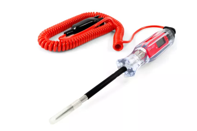 Automotive Electrical Circuit Tester with Wide Range LCD Digital Voltage Display