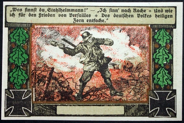 GÖRLITZ 1922 Ultra-rare "Was sinnst du" note from the Der Stahlhelm set! Notgeld